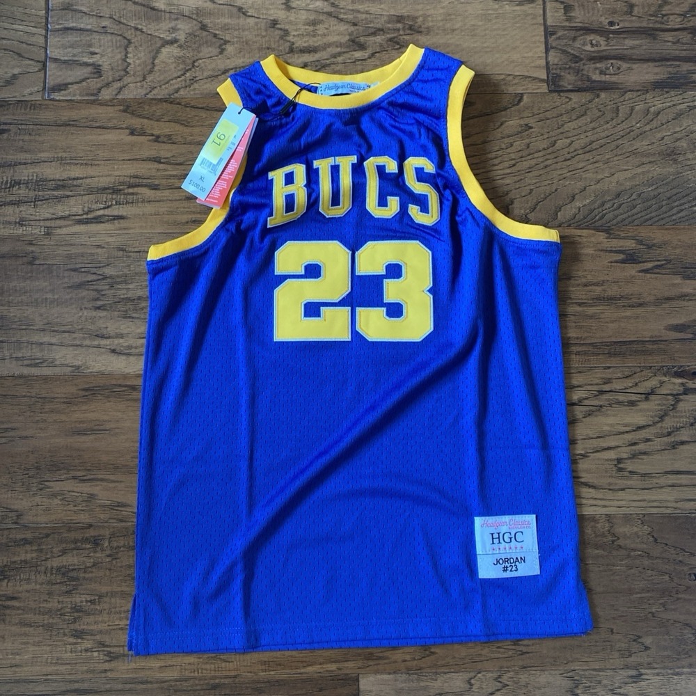 Michael Jordan Laney High School Jersey Blue/Yellow #23 Youth XL Headgear NWT